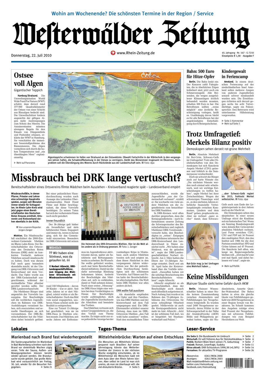 Westerwälder Zeitung vom Donnerstag, 22.07.2010