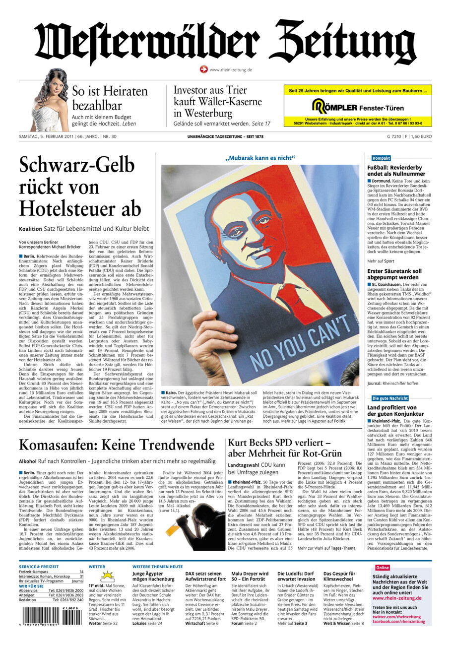 Westerwälder Zeitung vom Samstag, 05.02.2011