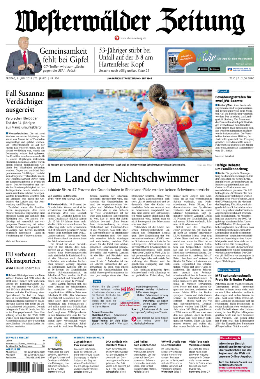 Westerwälder Zeitung vom Freitag, 08.06.2018