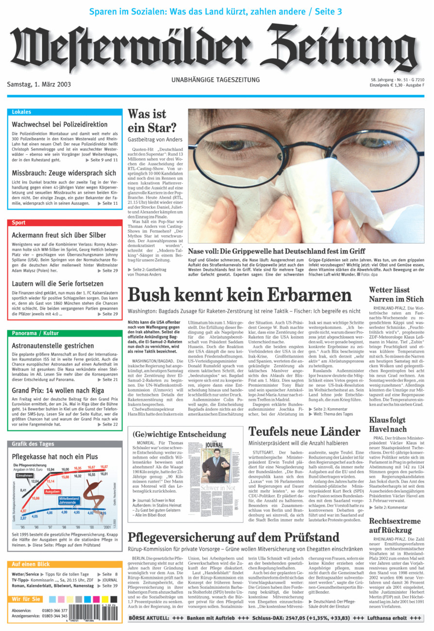 Westerwälder Zeitung vom Samstag, 01.03.2003
