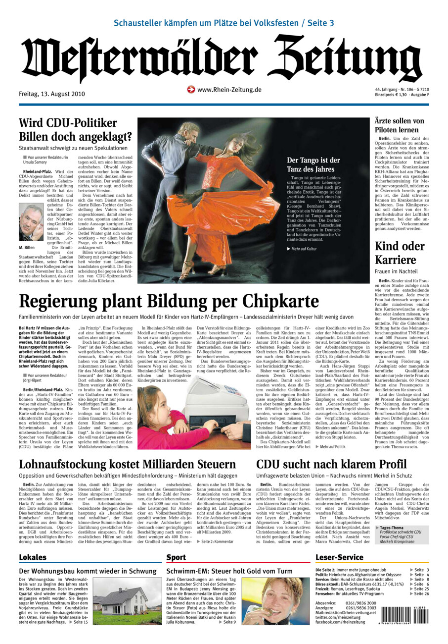 Westerwälder Zeitung vom Freitag, 13.08.2010