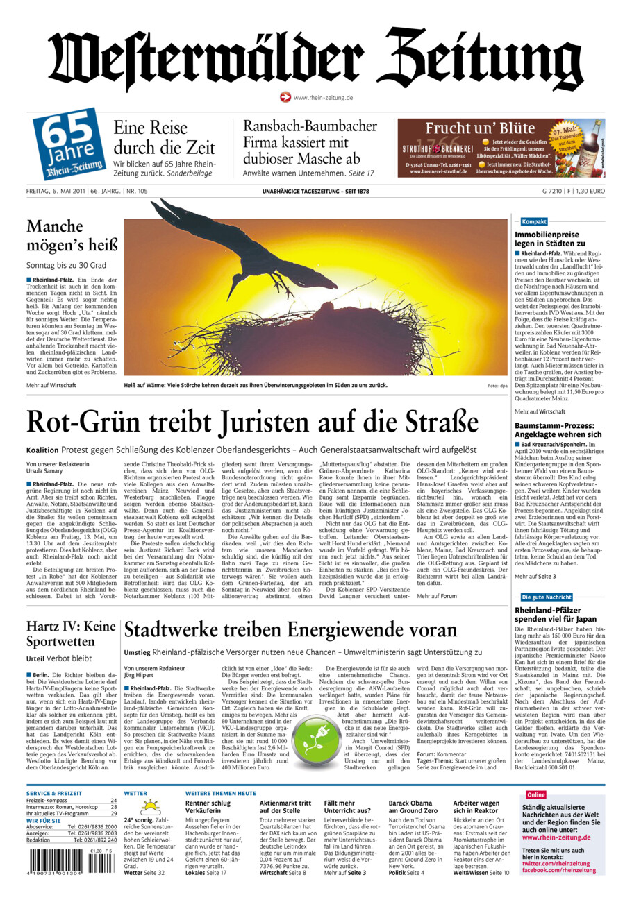 Westerwälder Zeitung vom Freitag, 06.05.2011
