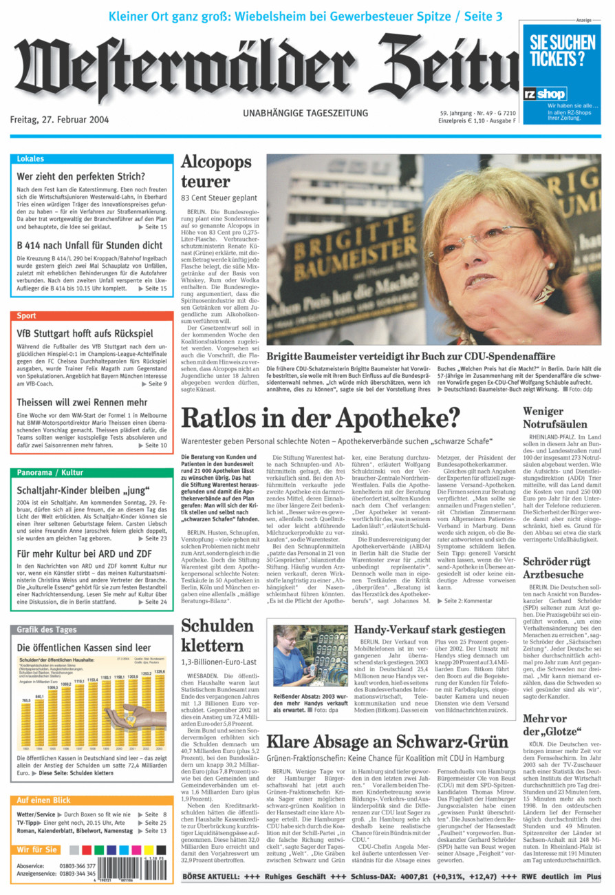 Westerwälder Zeitung vom Freitag, 27.02.2004