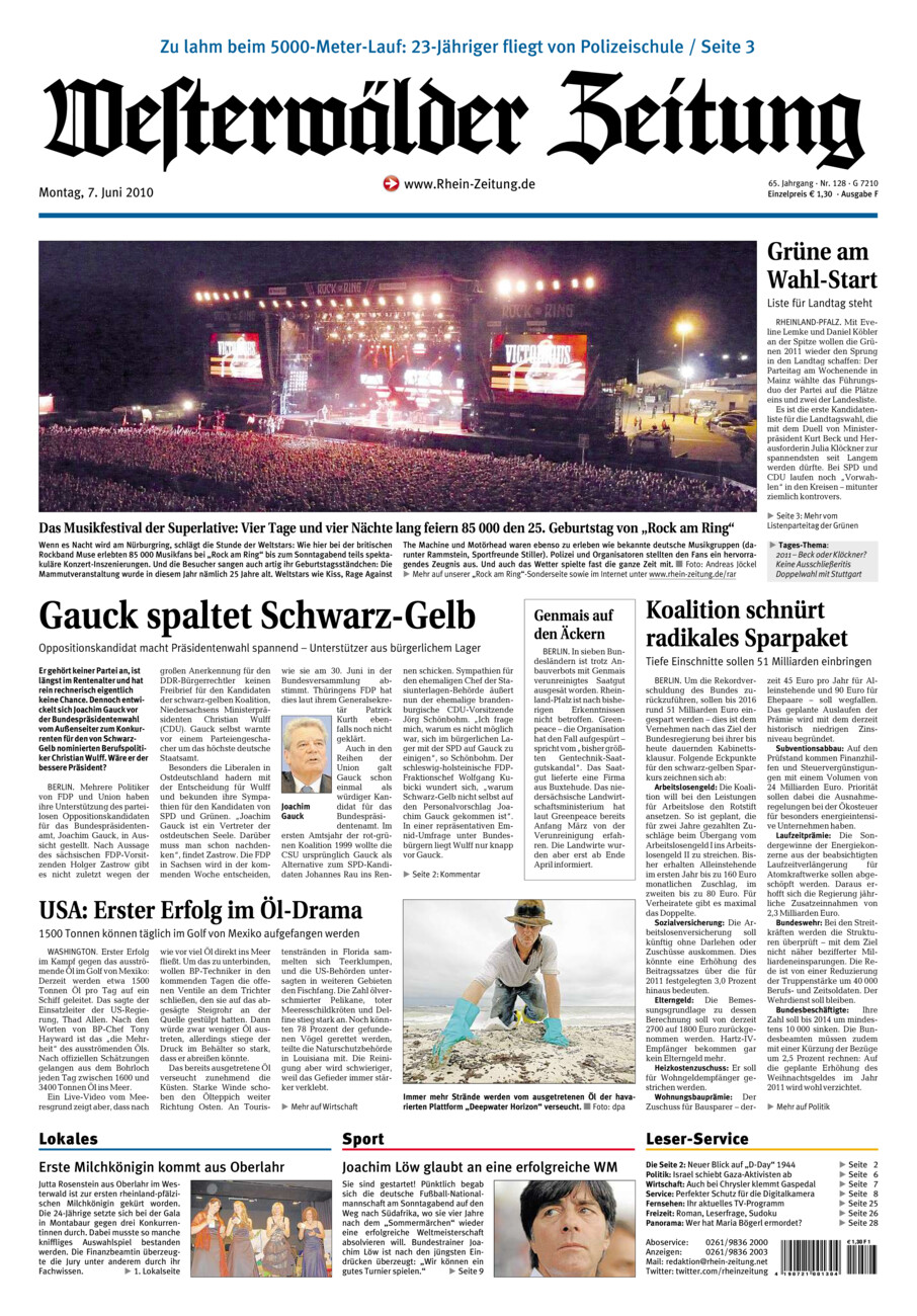 Westerwälder Zeitung vom Montag, 07.06.2010