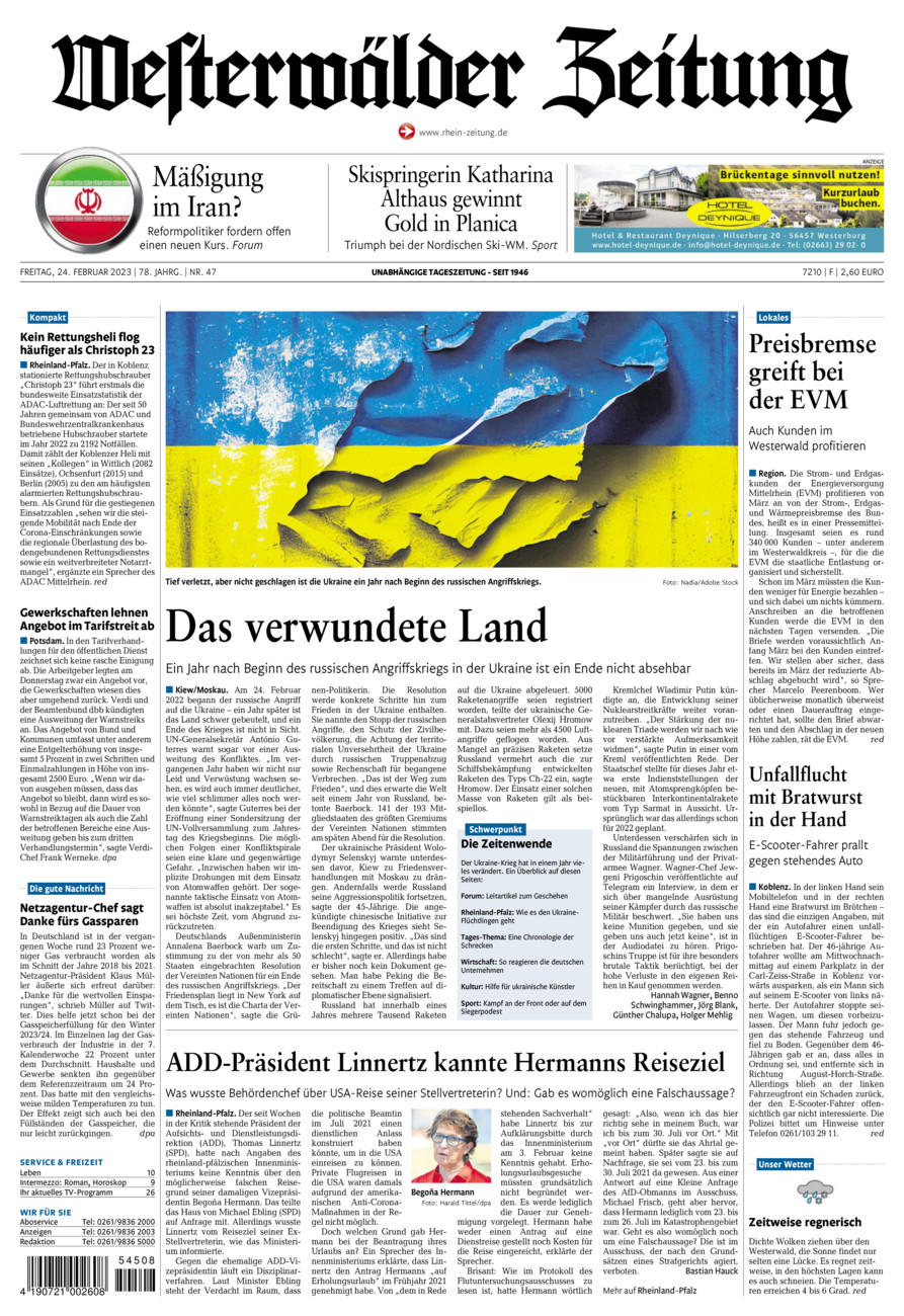Westerwälder Zeitung vom Freitag, 24.02.2023