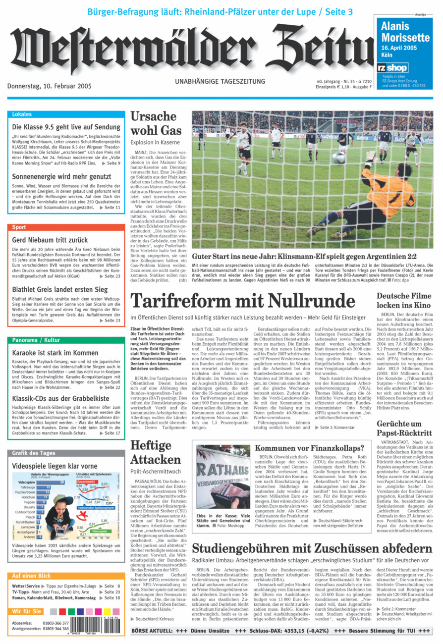 Westerwälder Zeitung vom Donnerstag, 10.02.2005