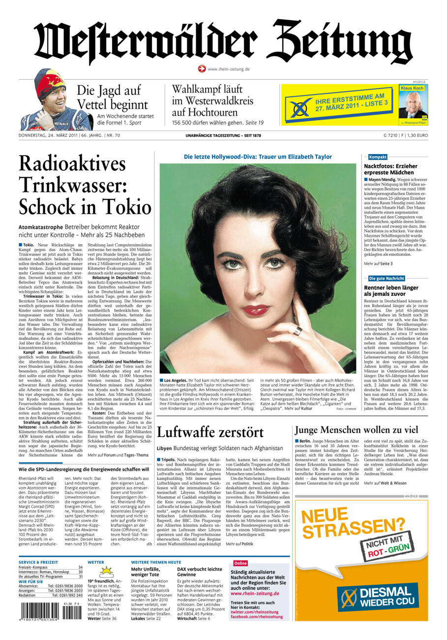 Westerwälder Zeitung vom Donnerstag, 24.03.2011