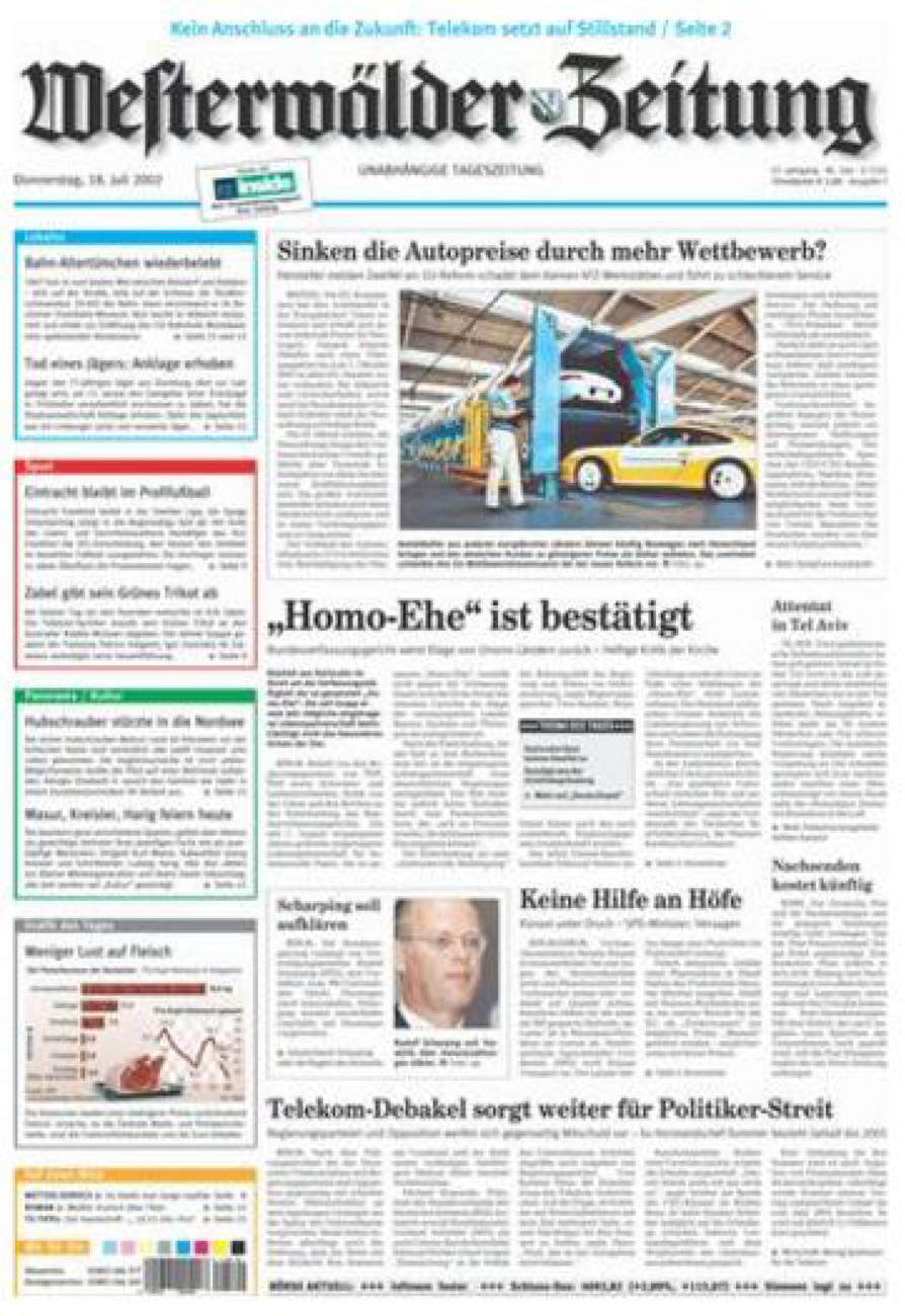 Westerwälder Zeitung vom Donnerstag, 18.07.2002