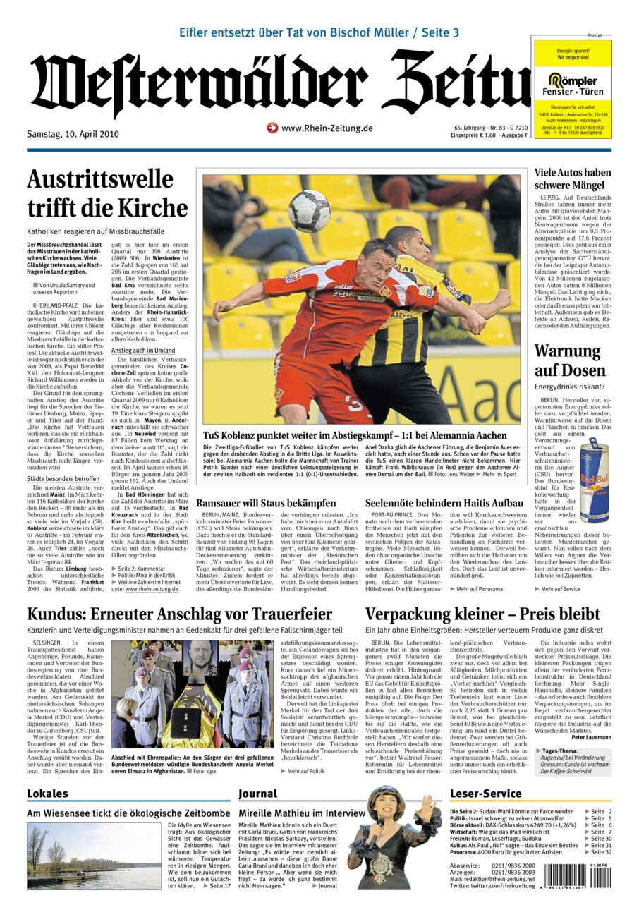 Westerwälder Zeitung vom Samstag, 10.04.2010