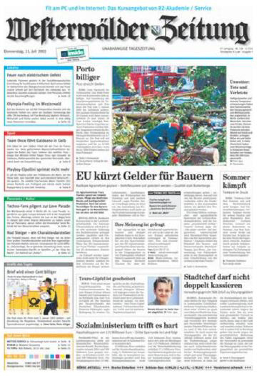 Westerwälder Zeitung vom Donnerstag, 11.07.2002