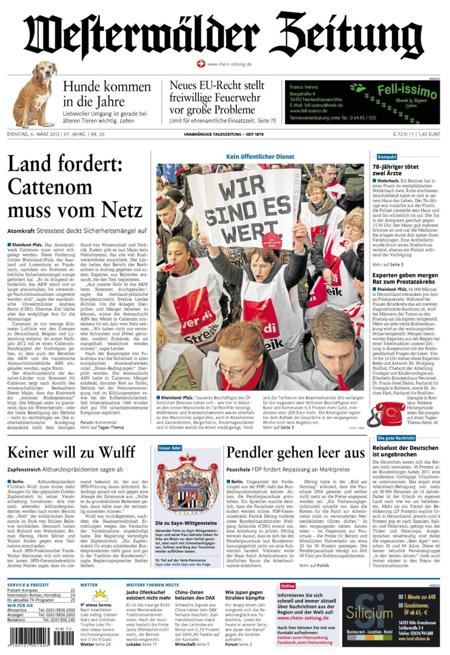 Westerwälder Zeitung vom Dienstag, 06.03.2012