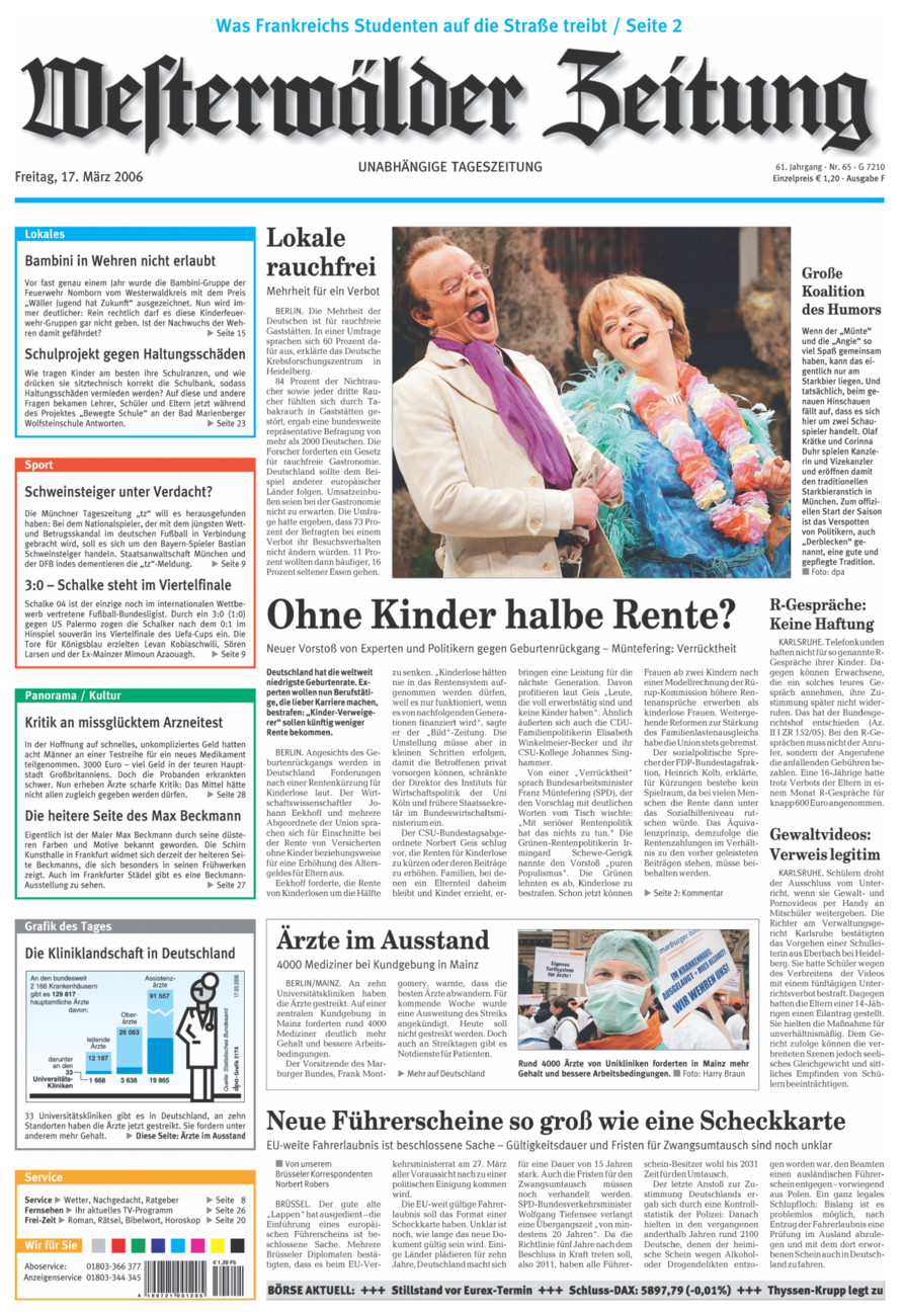 Westerwälder Zeitung vom Freitag, 17.03.2006