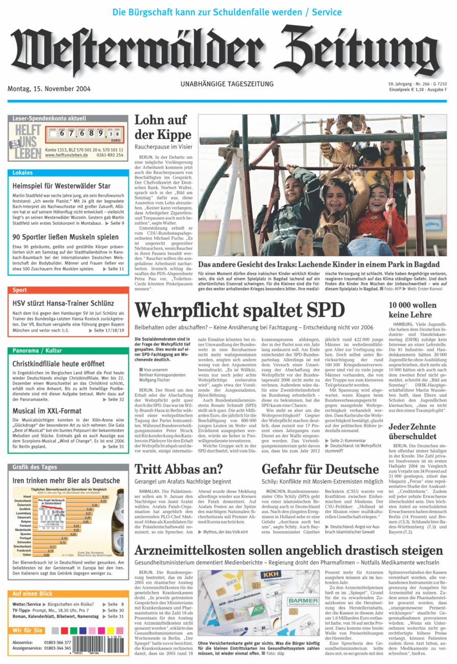Westerwälder Zeitung vom Montag, 15.11.2004