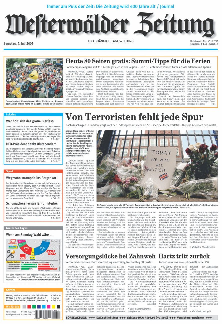 Westerwälder Zeitung vom Samstag, 09.07.2005