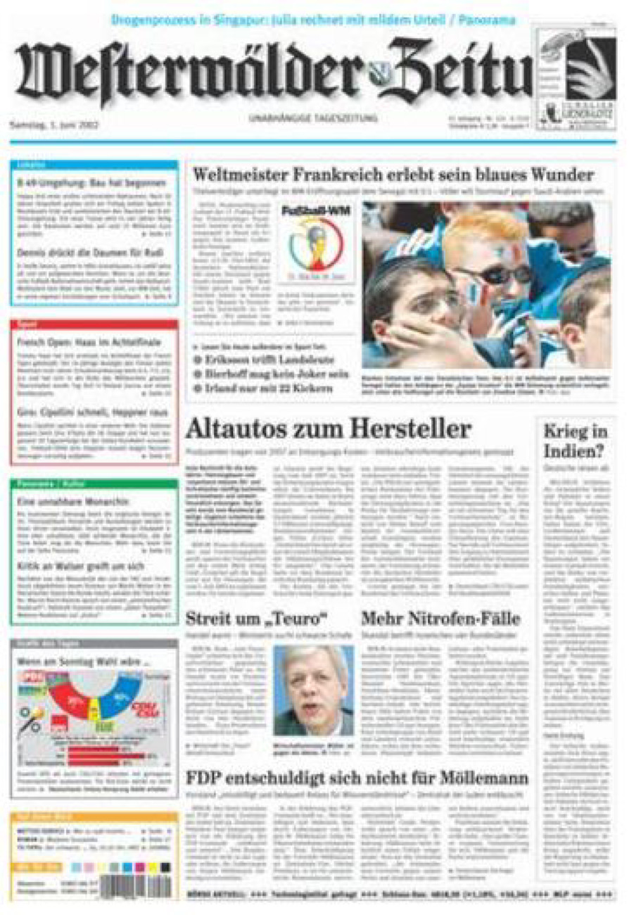 Westerwälder Zeitung vom Samstag, 01.06.2002