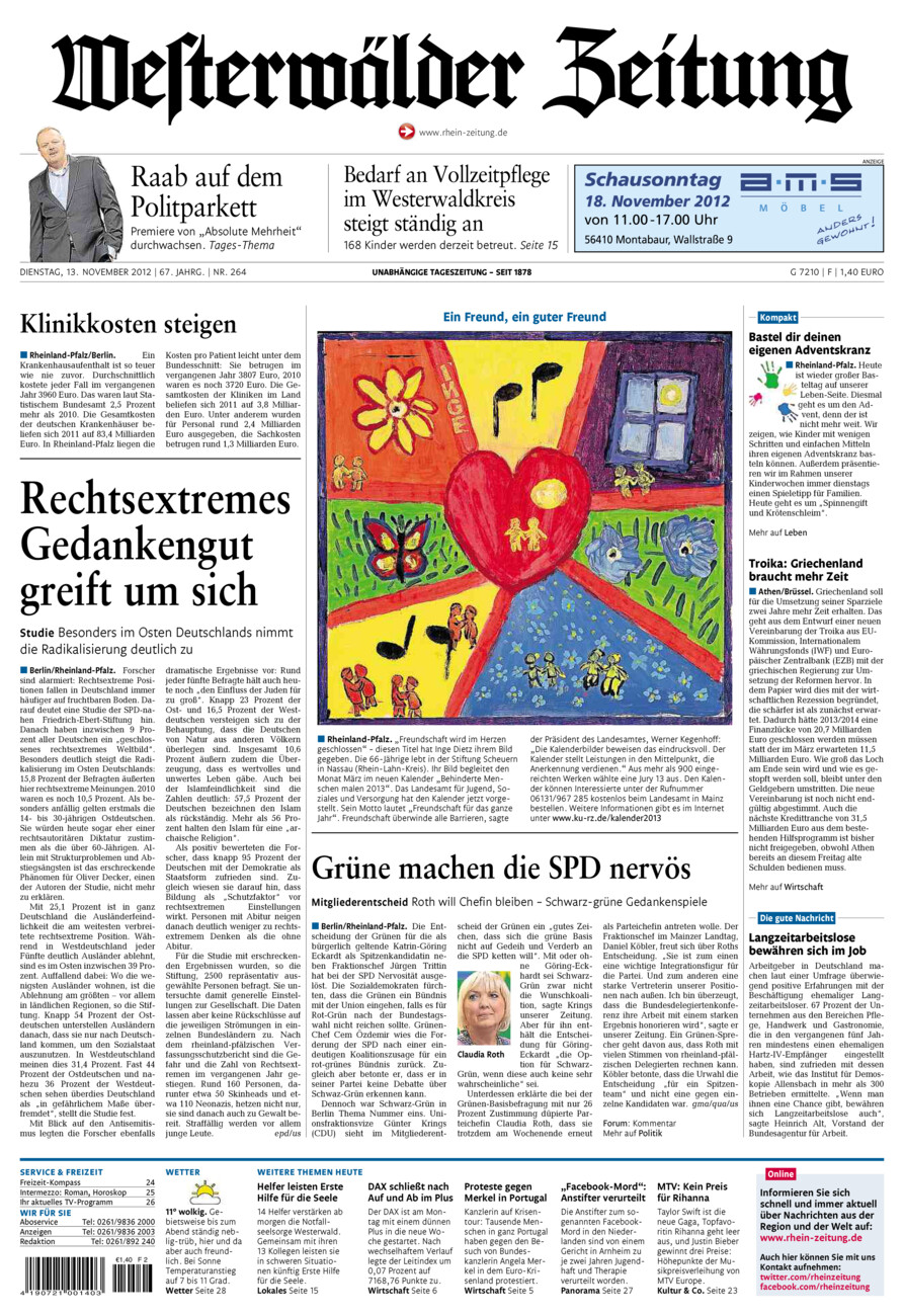 Westerwälder Zeitung vom Dienstag, 13.11.2012