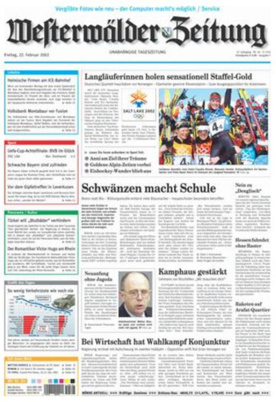 Westerwälder Zeitung vom Freitag, 22.02.2002