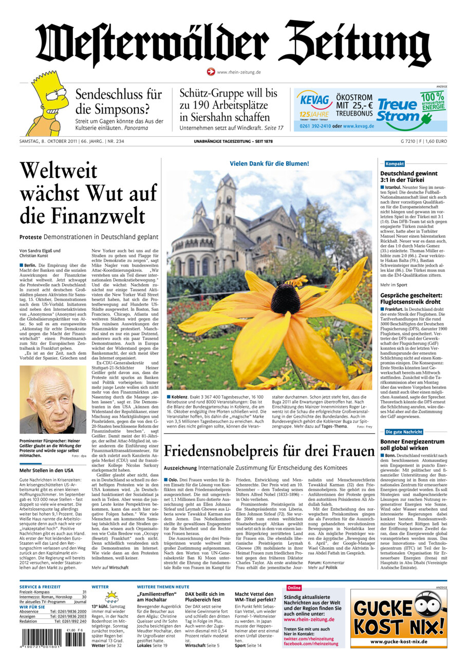 Westerwälder Zeitung vom Samstag, 08.10.2011