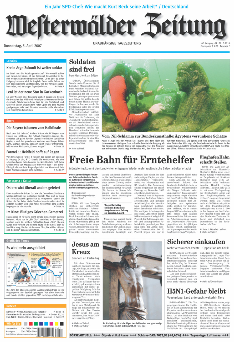 Westerwälder Zeitung vom Donnerstag, 05.04.2007