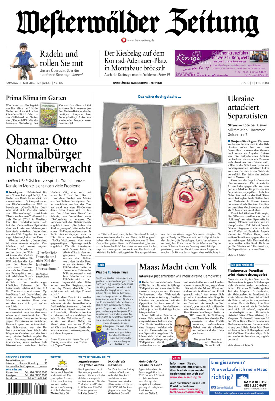 Westerwälder Zeitung vom Samstag, 03.05.2014