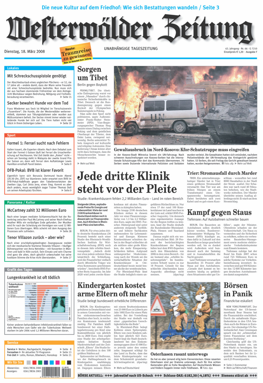Westerwälder Zeitung vom Dienstag, 18.03.2008