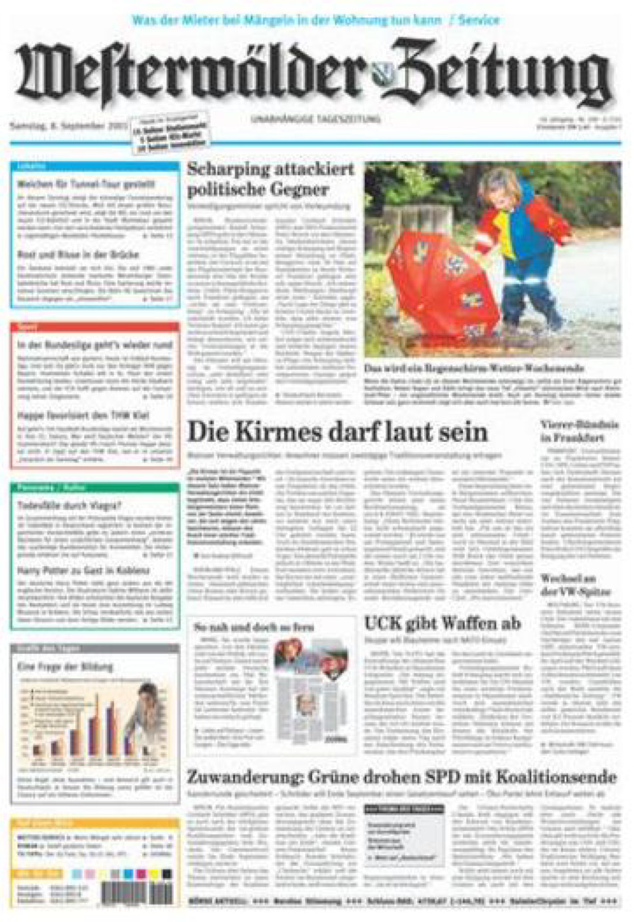 Westerwälder Zeitung vom Samstag, 08.09.2001