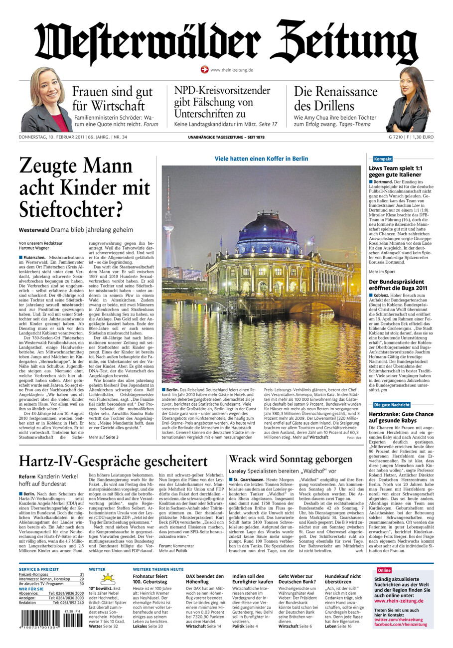 Westerwälder Zeitung vom Donnerstag, 10.02.2011