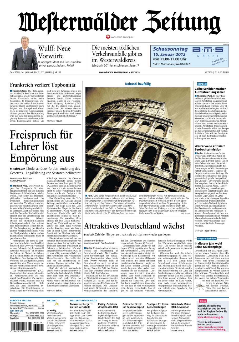Westerwälder Zeitung vom Samstag, 14.01.2012