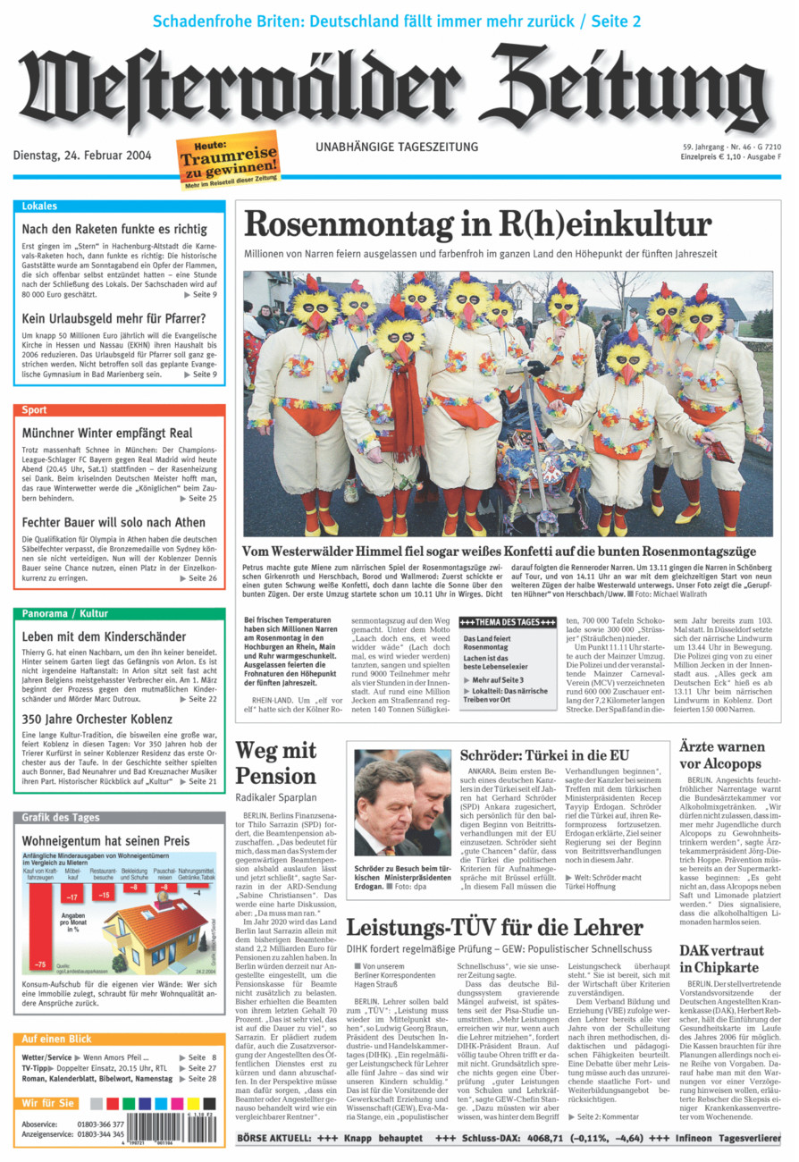 Westerwälder Zeitung vom Dienstag, 24.02.2004
