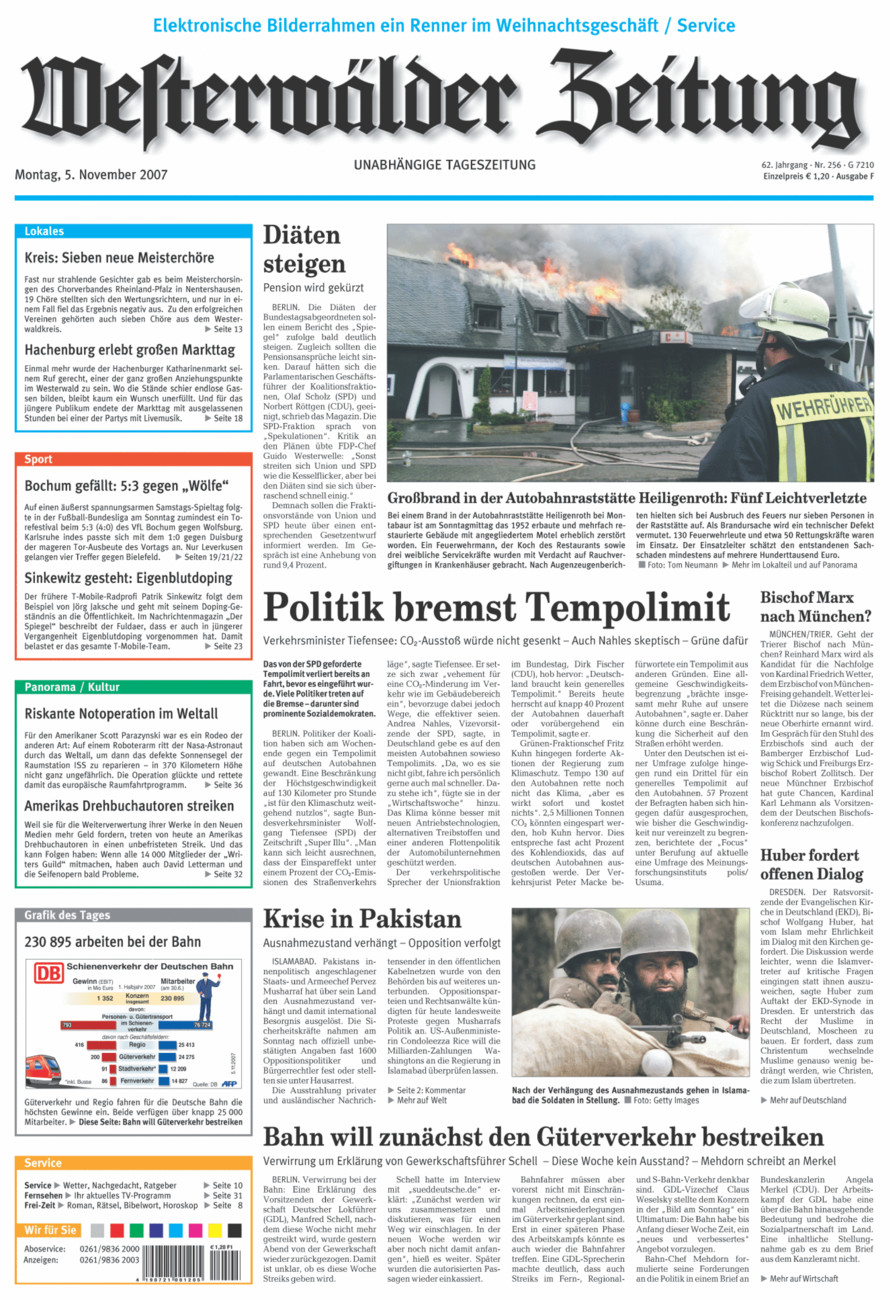 Westerwälder Zeitung vom Montag, 05.11.2007