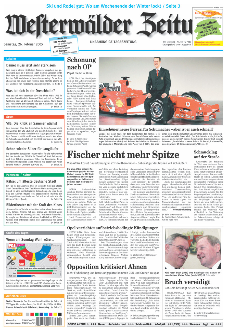 Westerwälder Zeitung vom Samstag, 26.02.2005