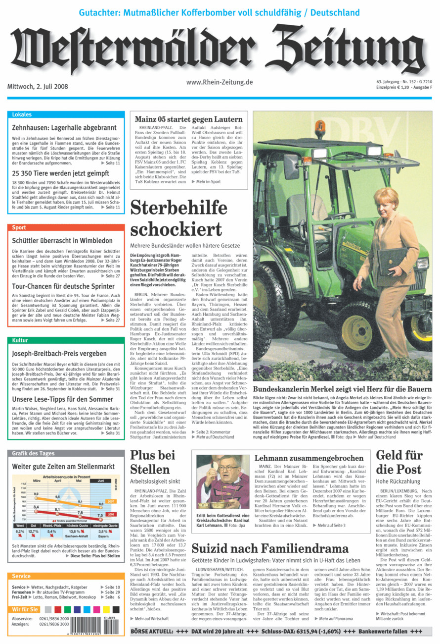 Westerwälder Zeitung vom Mittwoch, 02.07.2008