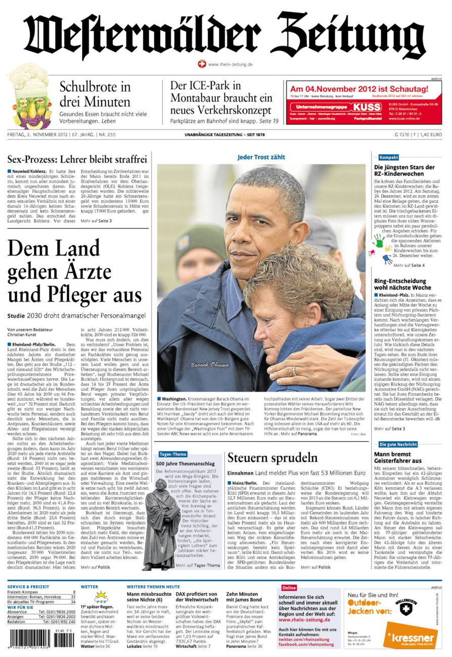 Westerwälder Zeitung vom Freitag, 02.11.2012