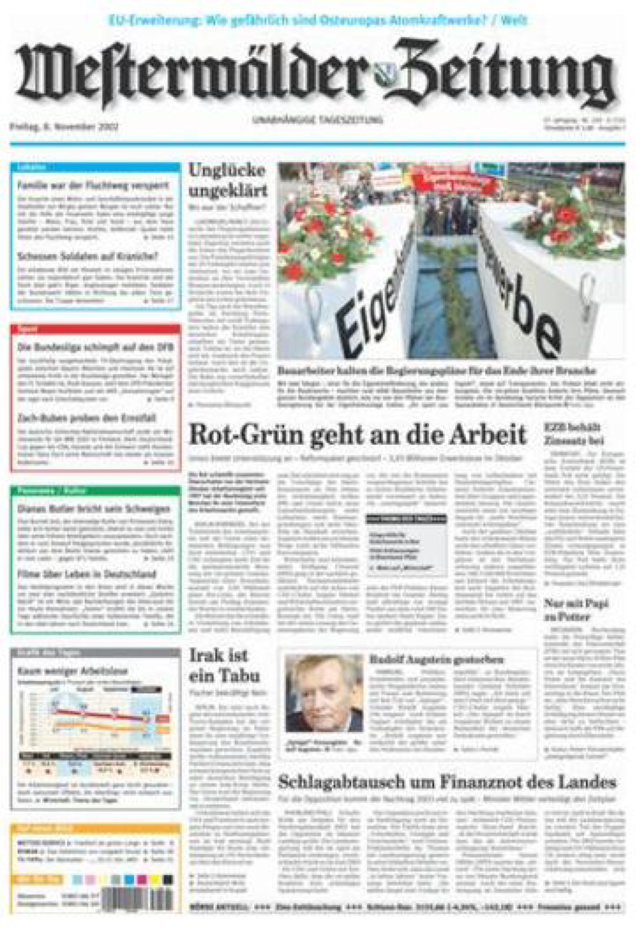 Westerwälder Zeitung vom Freitag, 08.11.2002