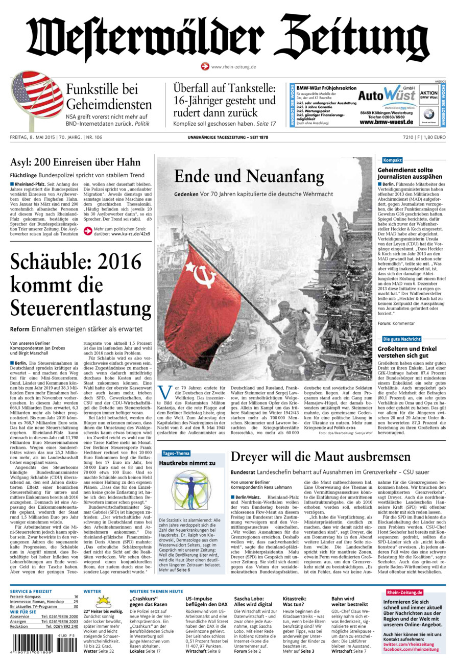 Westerwälder Zeitung vom Freitag, 08.05.2015