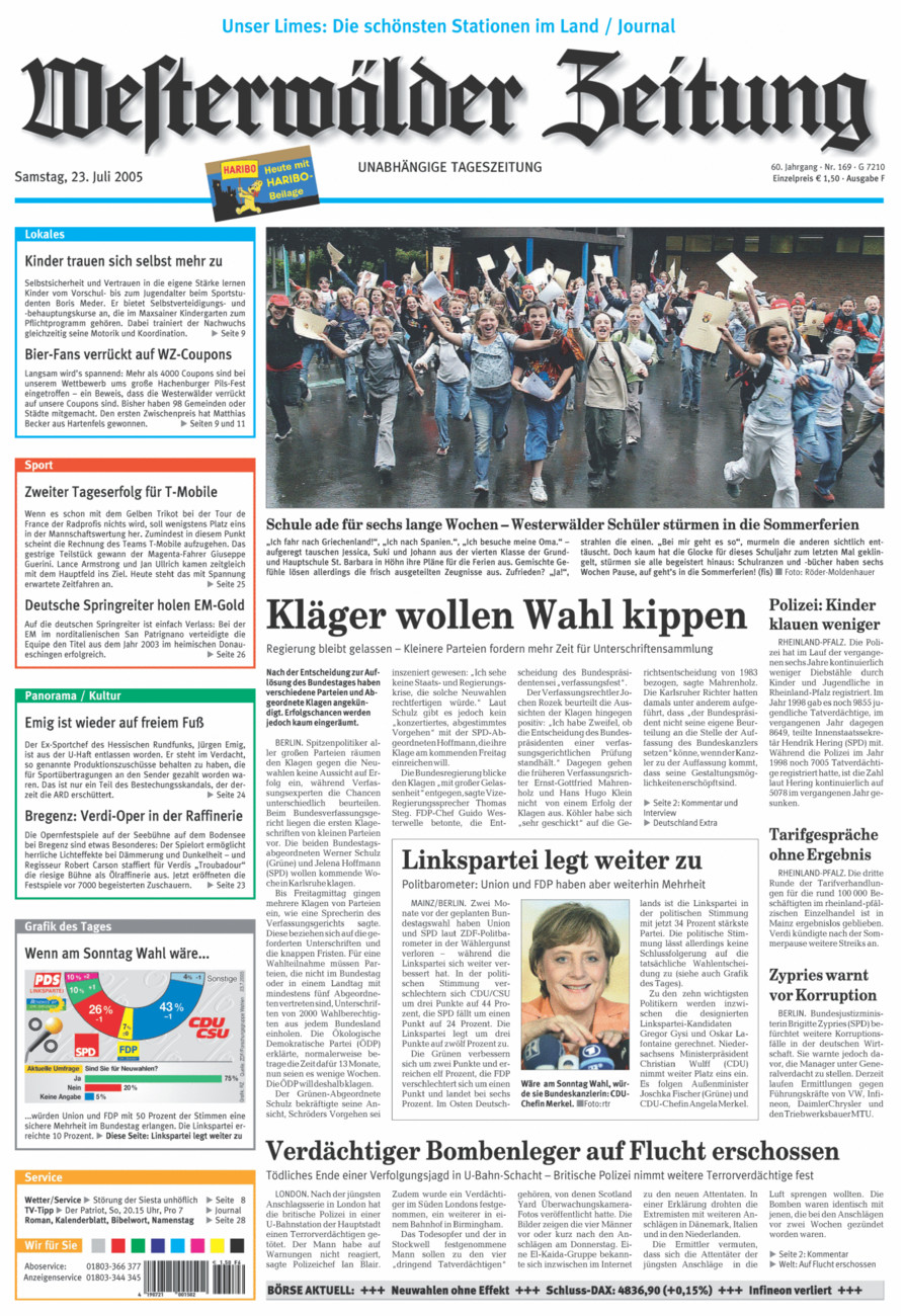 Westerwälder Zeitung vom Samstag, 23.07.2005