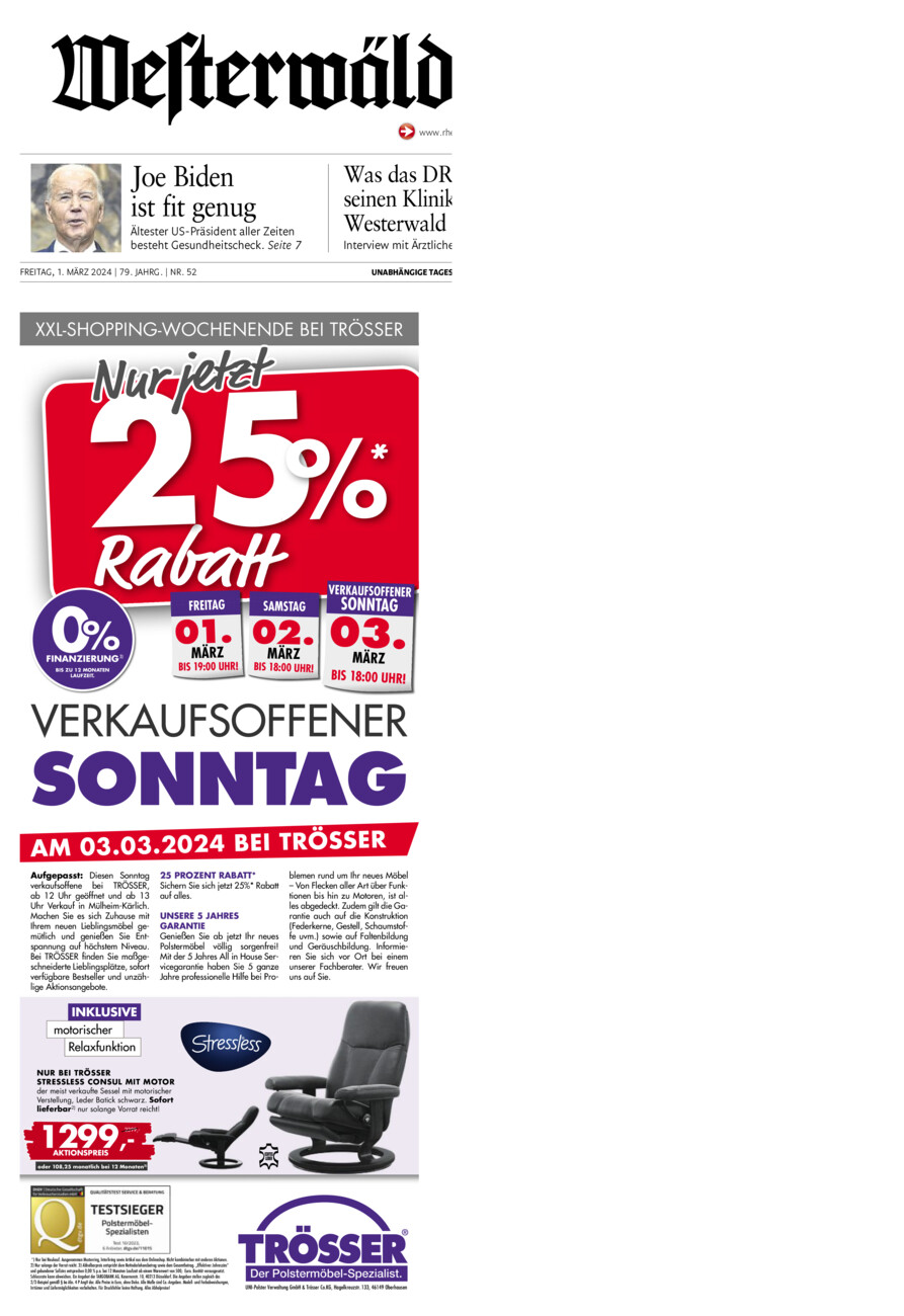 Westerwälder Zeitung vom Freitag, 01.03.2024