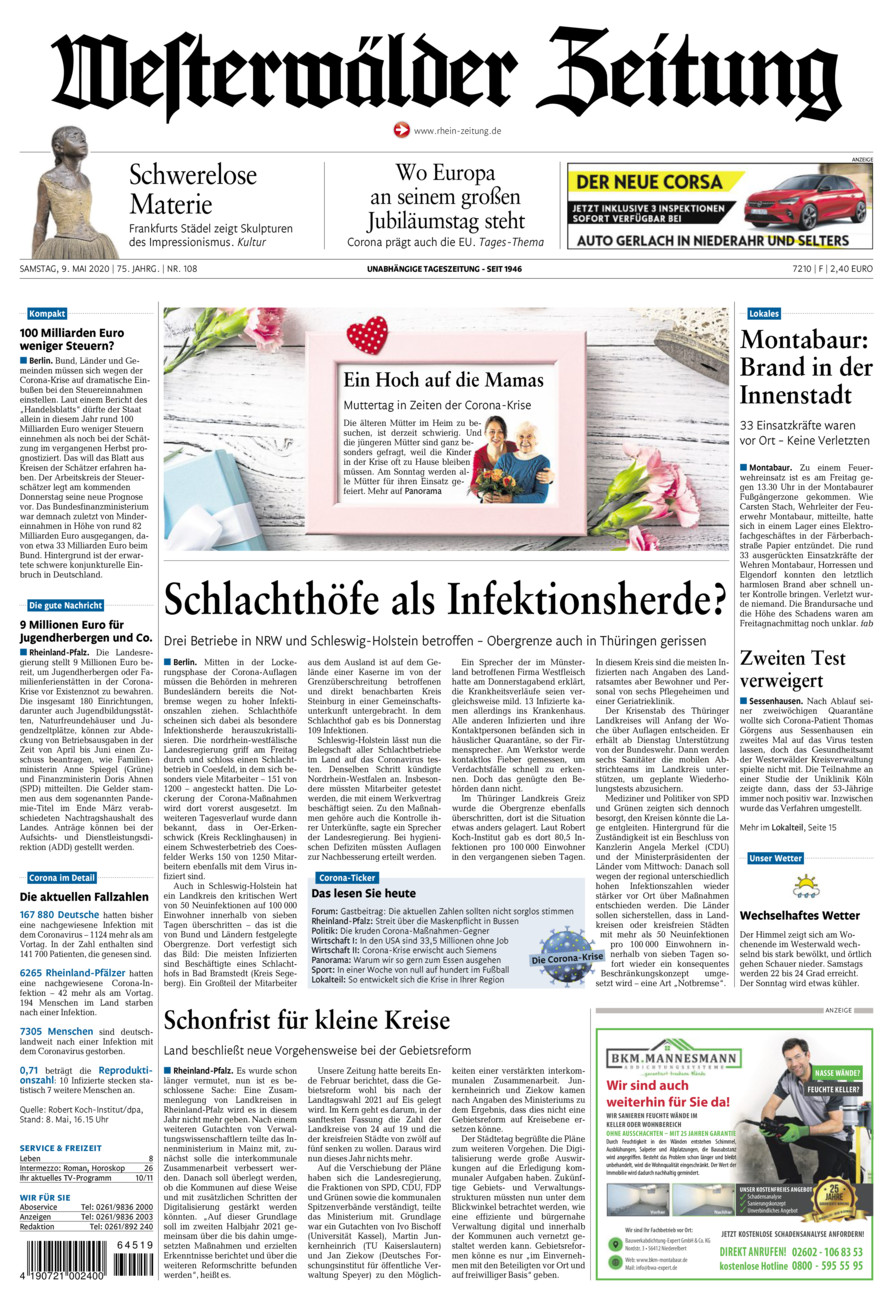 Westerwälder Zeitung vom Samstag, 09.05.2020