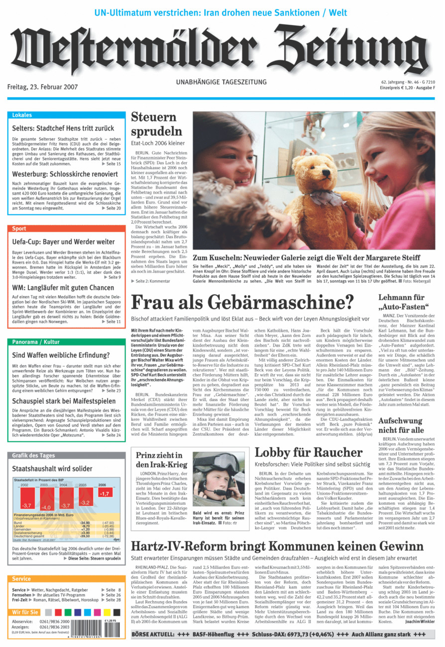 Westerwälder Zeitung vom Freitag, 23.02.2007
