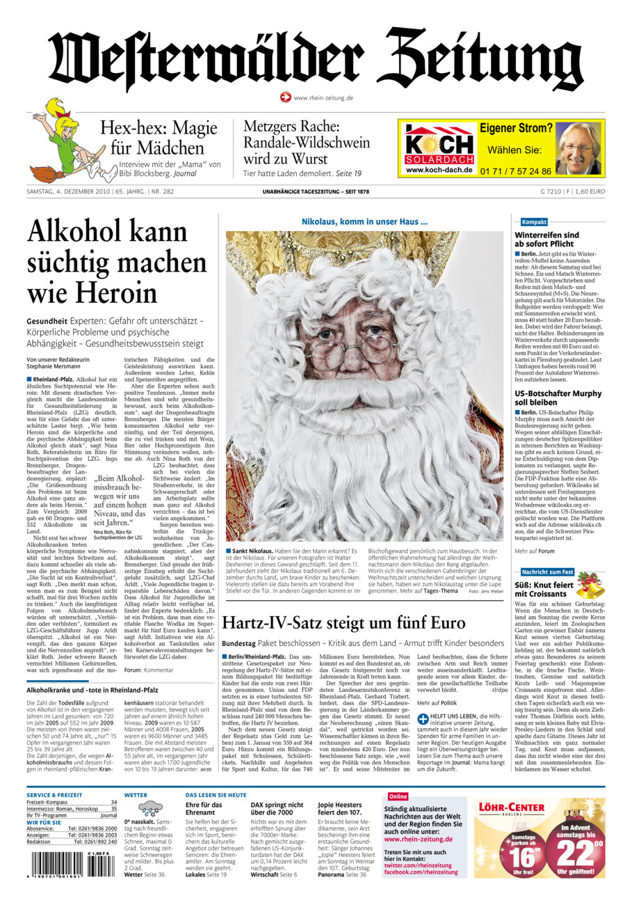 Westerwälder Zeitung vom Samstag, 04.12.2010