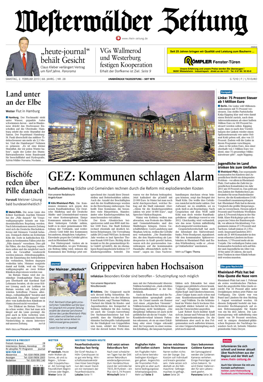 Westerwälder Zeitung vom Samstag, 02.02.2013