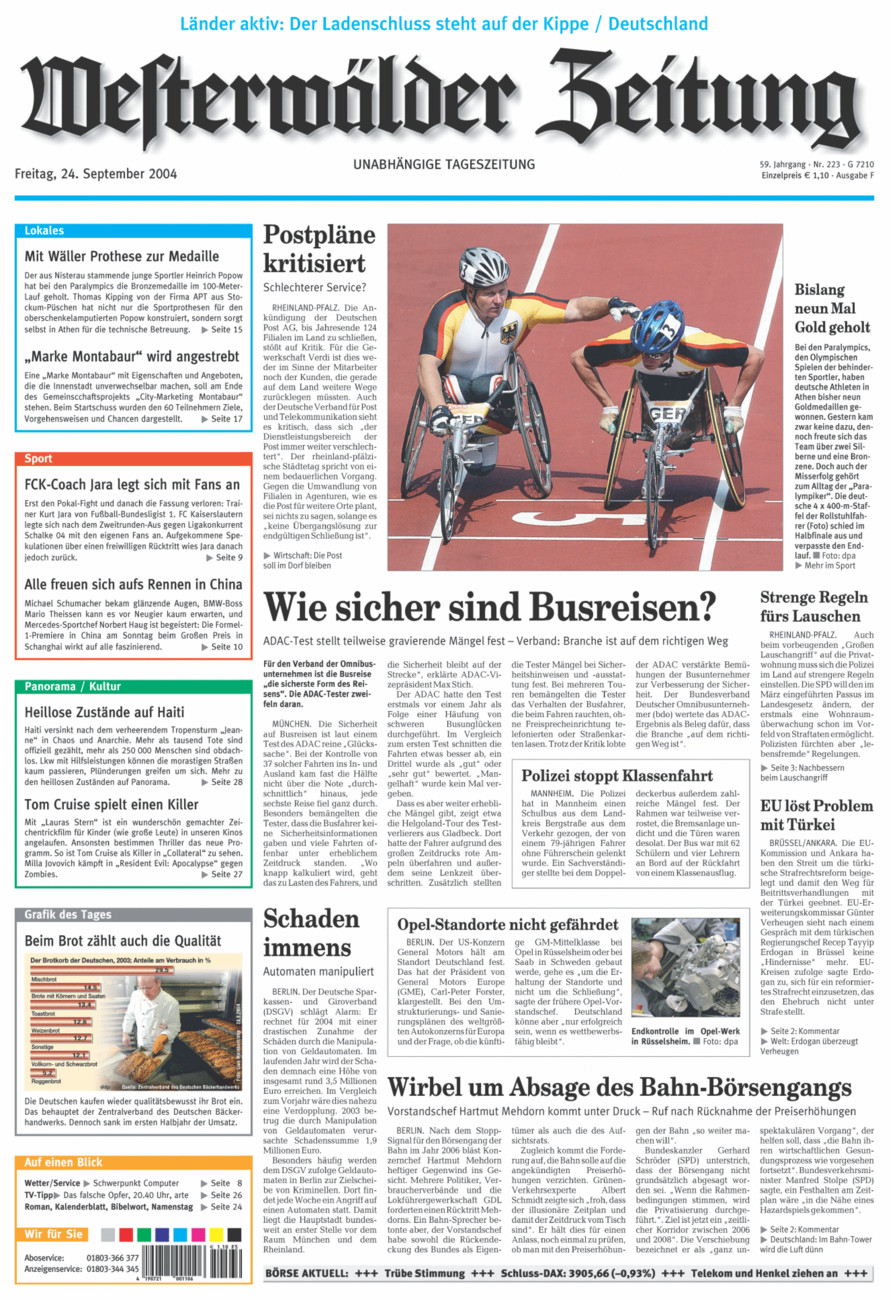 Westerwälder Zeitung vom Freitag, 24.09.2004