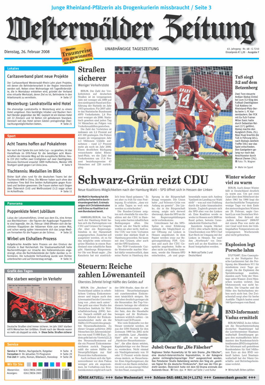 Westerwälder Zeitung vom Dienstag, 26.02.2008