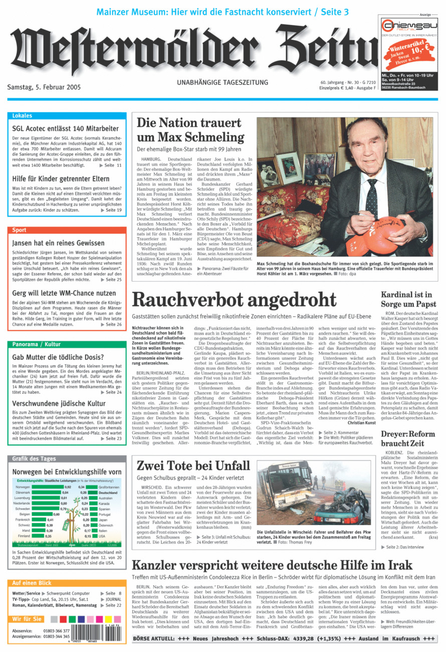 Westerwälder Zeitung vom Samstag, 05.02.2005
