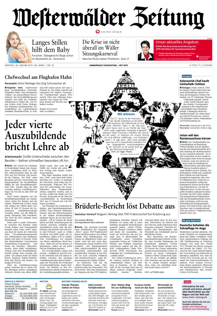 Westerwälder Zeitung vom Samstag, 26.01.2013