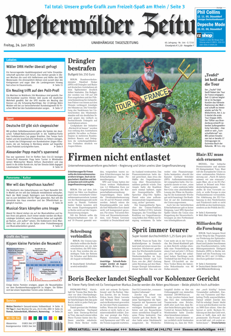 Westerwälder Zeitung vom Freitag, 24.06.2005