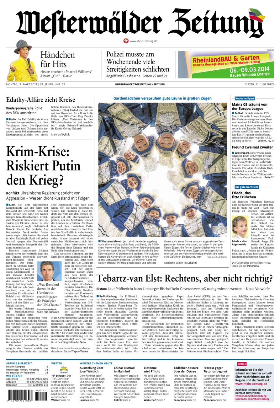 Westerwälder Zeitung vom Montag, 03.03.2014