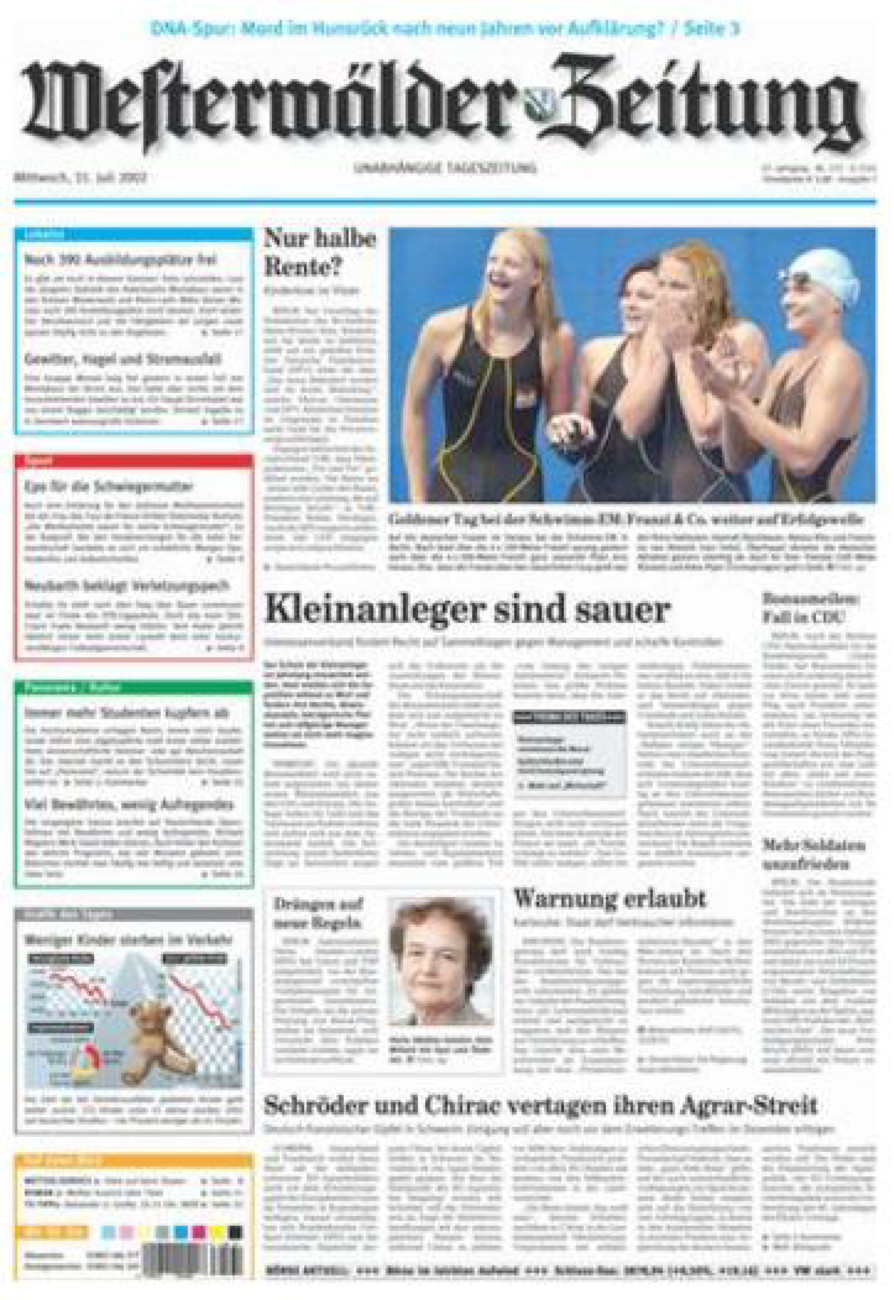 Westerwälder Zeitung vom Mittwoch, 31.07.2002