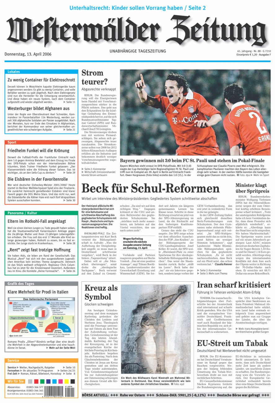 Westerwälder Zeitung vom Donnerstag, 13.04.2006