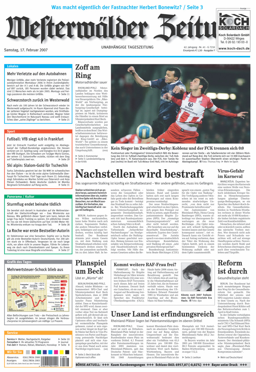 Westerwälder Zeitung vom Samstag, 17.02.2007